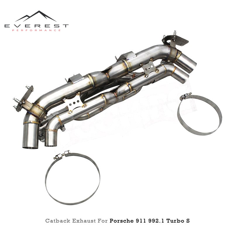 SS304 Catback Exhaust Pipe System for Porsche 911/992/992.1 Turbo S/Carrera S 3.0T/3.8T 2019-2024 with Valve