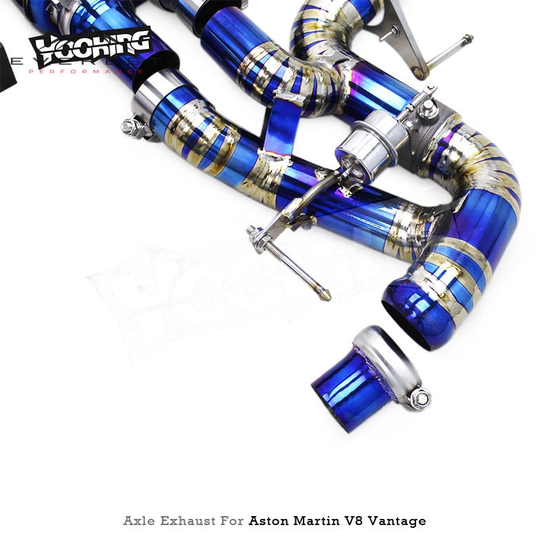 Titanium Exhaust Pipe System for Aston Martin V8 Vantage 4.7 2009-2022 Mirror Polished Vacuum Valve Deep Sound Upgrade