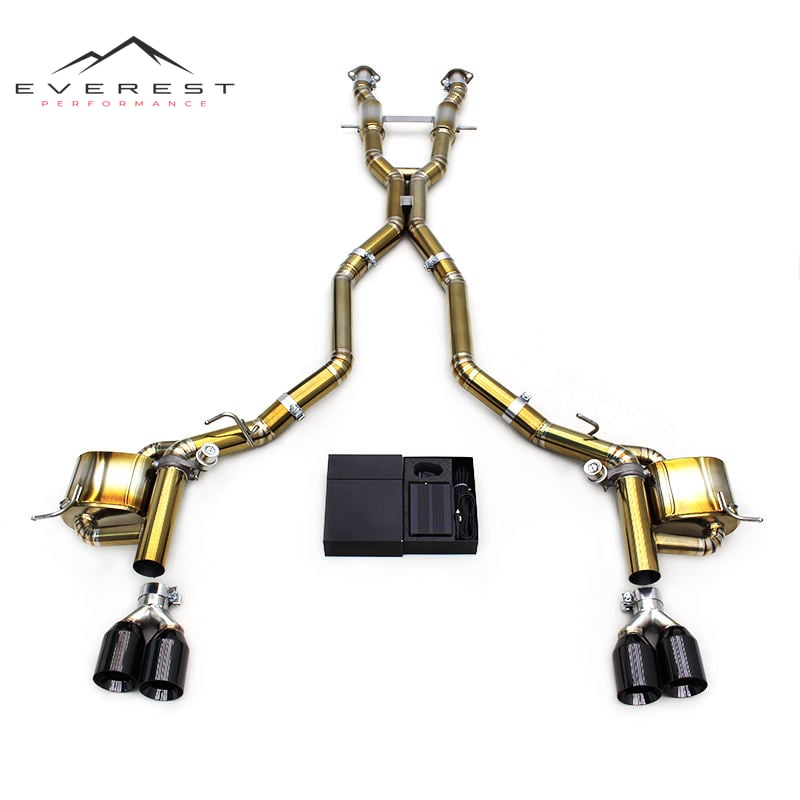 Race Titanium Exhaust for JEEP Grand Cherokee 6.4L 2011-2020 Resonator Midpipe Valved Muffler Exhaust Pipe Active Sound Exhaust