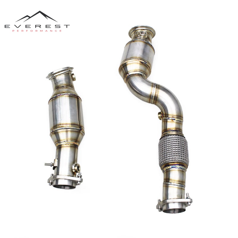 Race Catted Downpipe for BMW M3 M4 G80 G82 S58 3.0T 2019-2024 100/200/300/400cell Catalyst Exhaust Stainless Steel Cat Pipe
