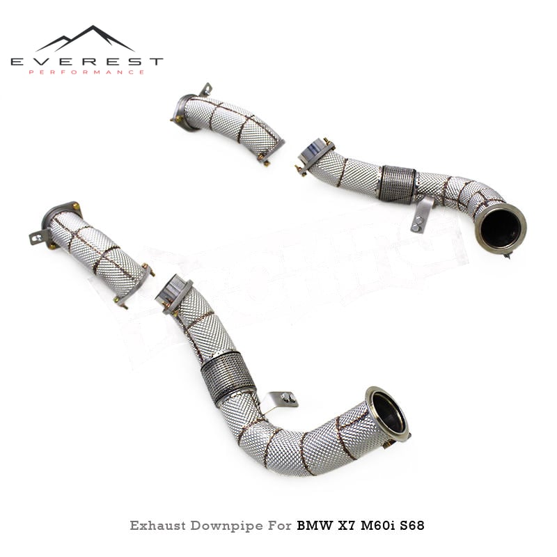 SS304 Performance Heat Shield Straight Front Tube Exhaust Downpipe for BMW X7 M60i S68 4.4TT 2023-2024 System