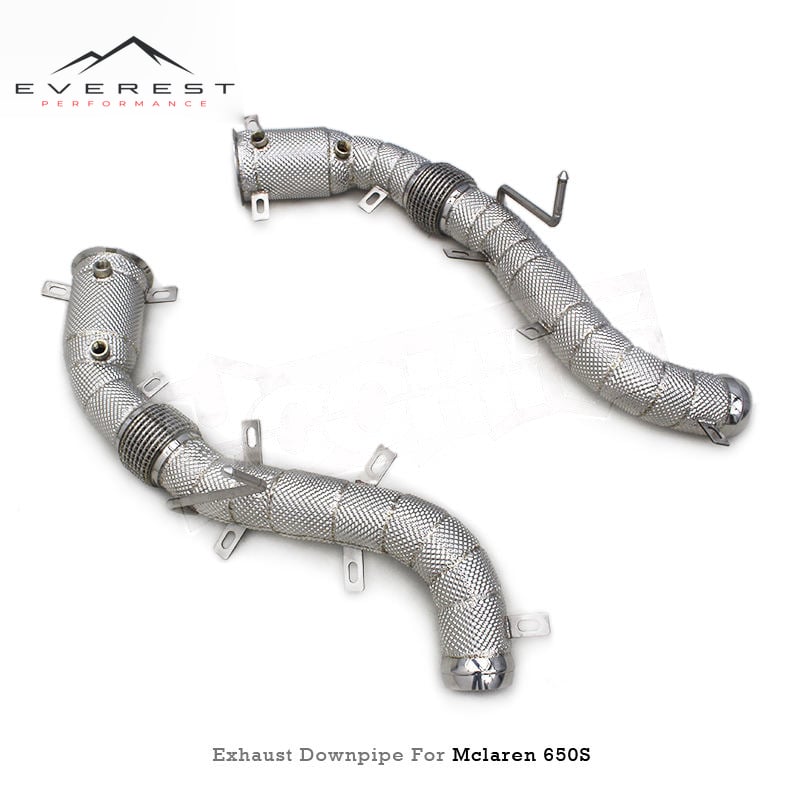 Custom Exhaust Free Flow Pipe for Mclaren 650S/600LT/P1 2013-2019 Performance Header Downpipe with Heat Shield Exhaust System