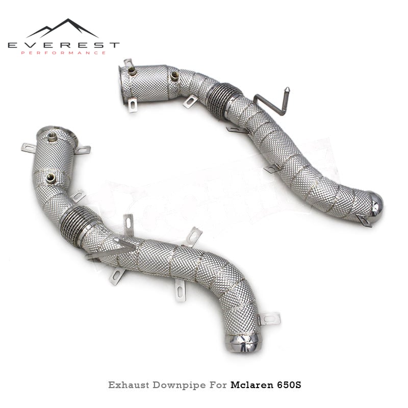 Custom Exhaust Free Flow Pipe for Mclaren 650S/600LT/P1 2013-2019 Performance Header Downpipe with Heat Shield Exhaust System