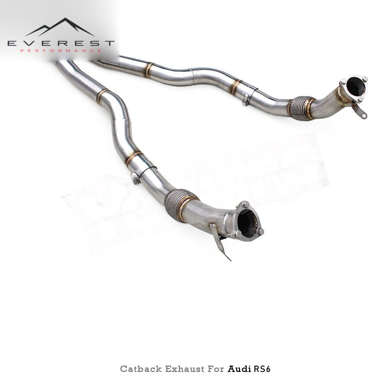 Racing High Performance Stainless Steel Catback Exhaust System for Audi RS6/RS7 C8 4.0T 2019-2023 with RS Tips