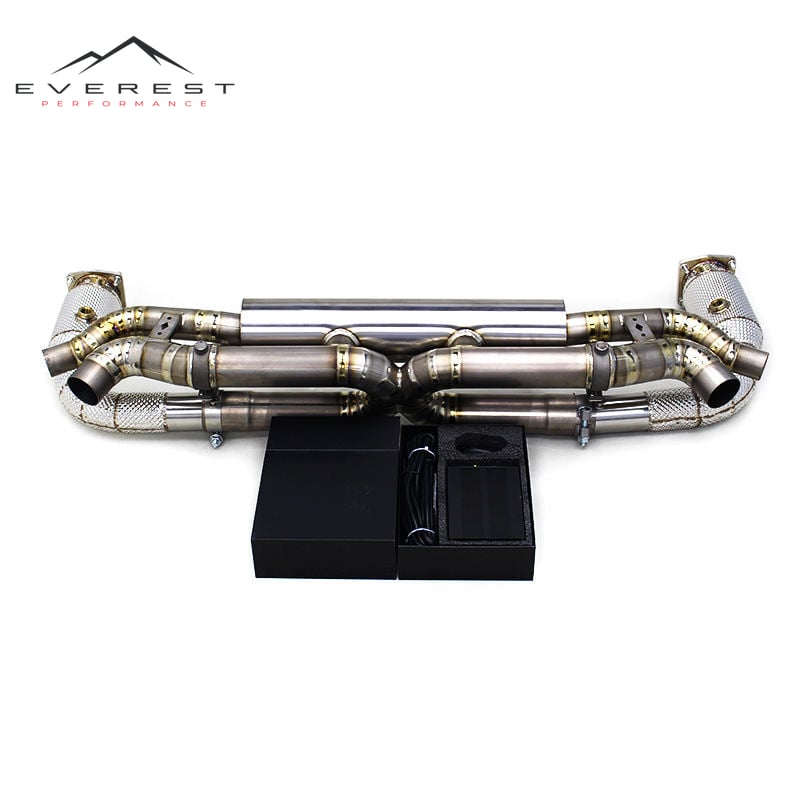 Valved Exhaust System for Porsche 911 991/991.2 Turbo 2017-2019 Sport Car SUS304 Header Downpipe Titanium Catback