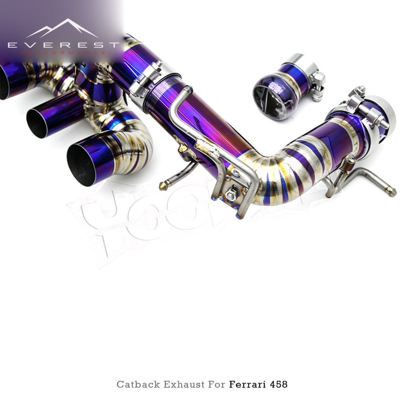 Titanium Rear Section Pipes for Ferrari 458 Italia/Spider F136 V8 4.5L 2011-2016 Titanium Lightweight Valved Exhaust System