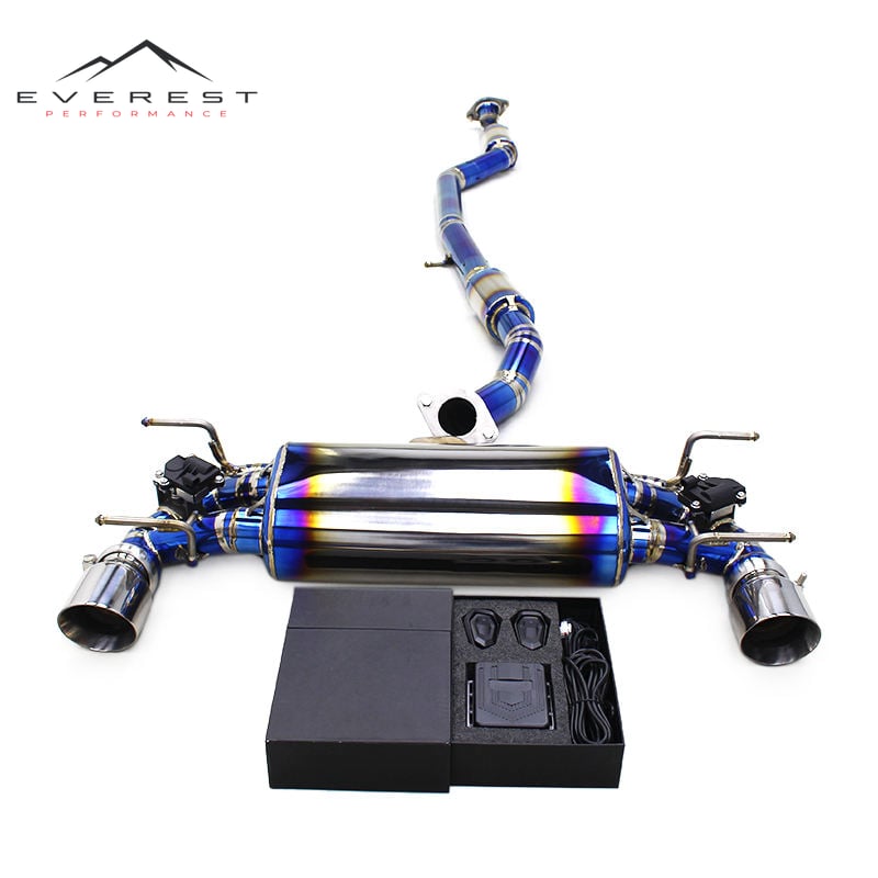 Titanium Catback Exhaust Pipes for Mazda MX-5 NC 2.0L 2009-2014 Electronic Valve Muffler Chrome Silver Tips