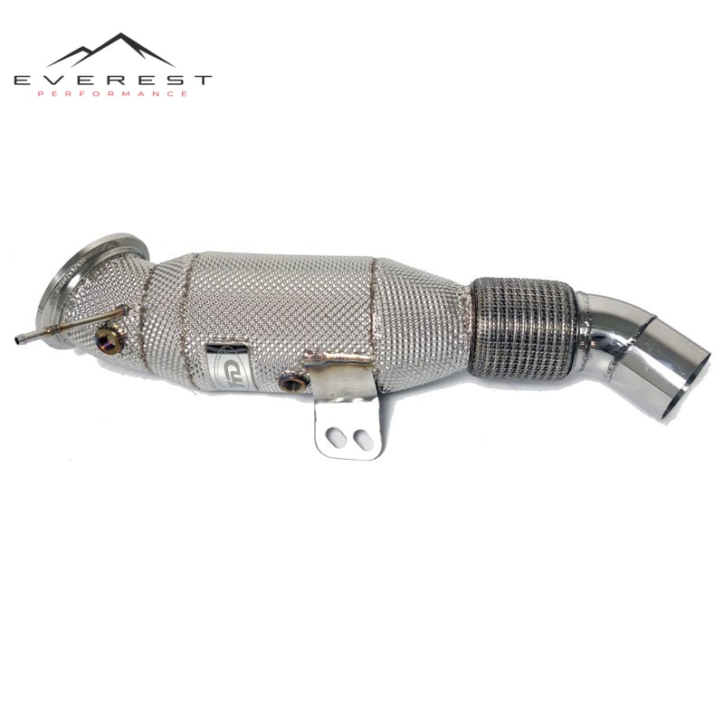 Racing Exhaust Catted Downpipe for X5/X6 B58 3.0T G05 2019-2022 Engine Stainless Steel Turbo Manifold Header Mirror