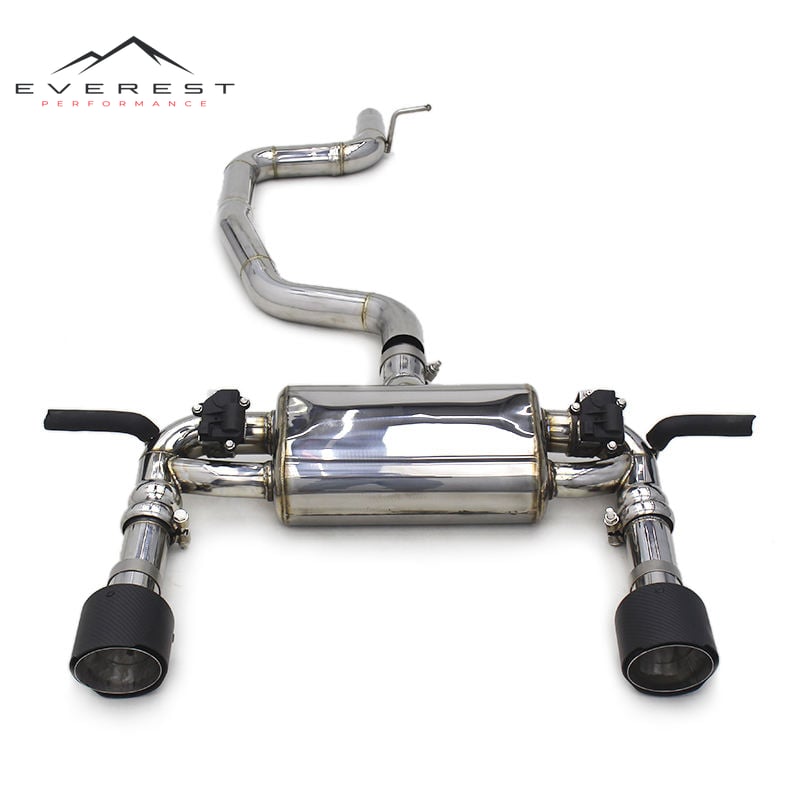 Stainless Steel Catback for Audi TT 2.0T 2017-2023 Valvetronic Muffler Exhaust System Carbon Black Tips