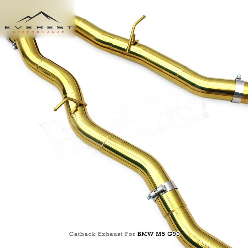 Stainless Steel Plating Gold Exhaust System for BMW M5/M6 G90/G99 LCI 4.4T 2024-2025 Catback Valved Muffler with Controller