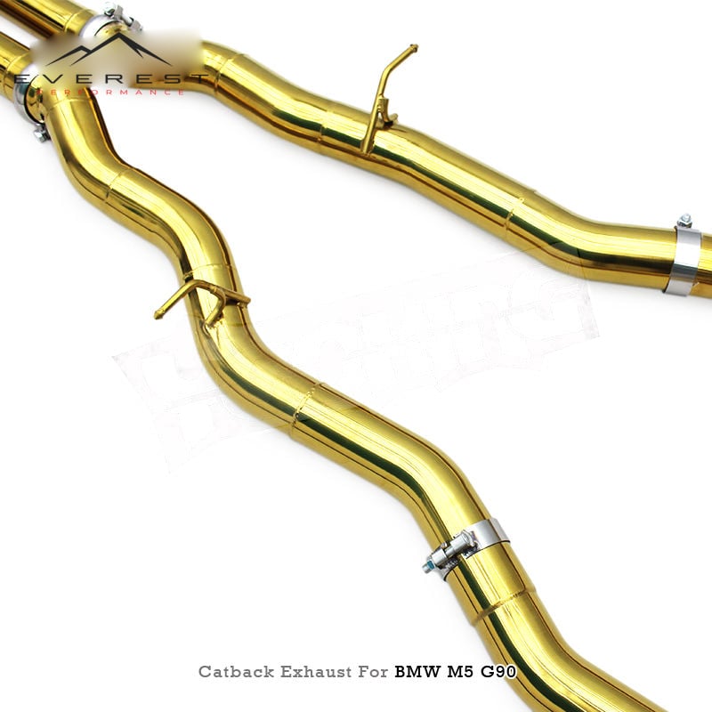 Stainless Steel Plating Gold Exhaust System for BMW M5/M6 G90/G99 LCI 4.4T 2024-2025 Catback Valved Muffler with Controller
