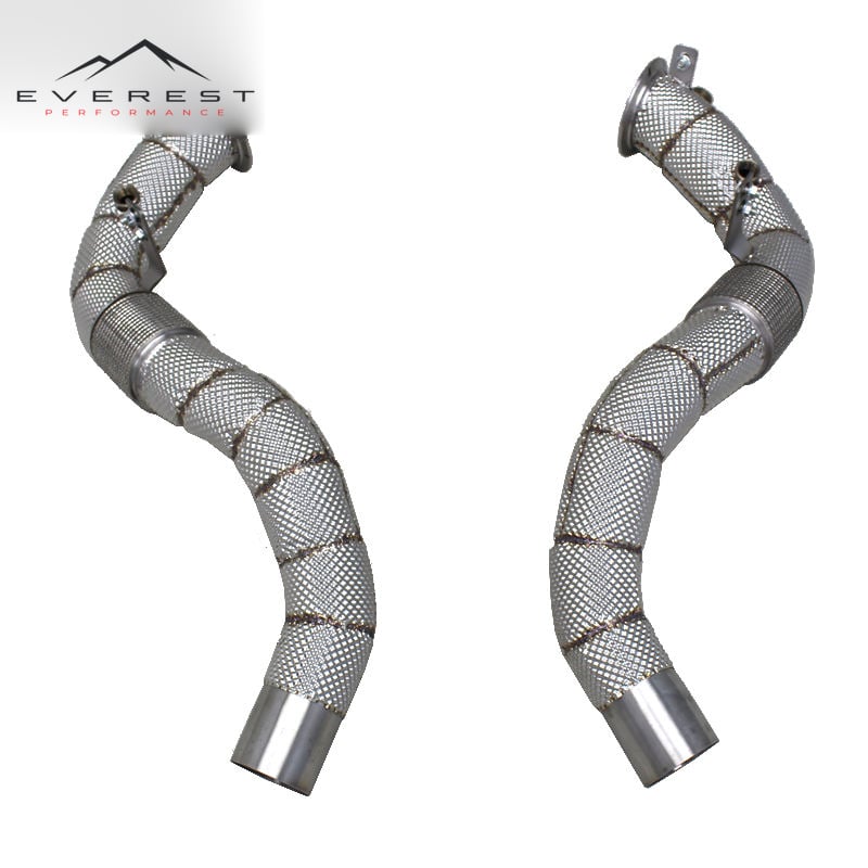 Stainless Steel Exhaust Pipes for BMW M550/M550i G30/N63 4.4TT 2017-2022 Heat Shield Downpipe Straight Header