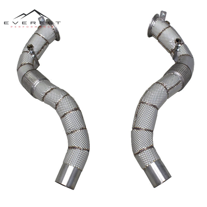 Stainless Steel Exhaust Pipes for BMW M550/M550i G30/N63 4.4TT 2017-2022 Heat Shield Downpipe Straight Header