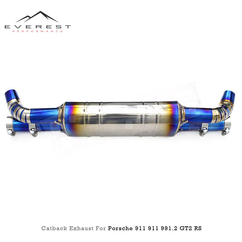 Custom Axle Back Exhaust for Porsche 911 Carrera 991.2 GT2 RS 3.8T 2018-2019 Lightweight Titanium Pipes Rear Section Muffler