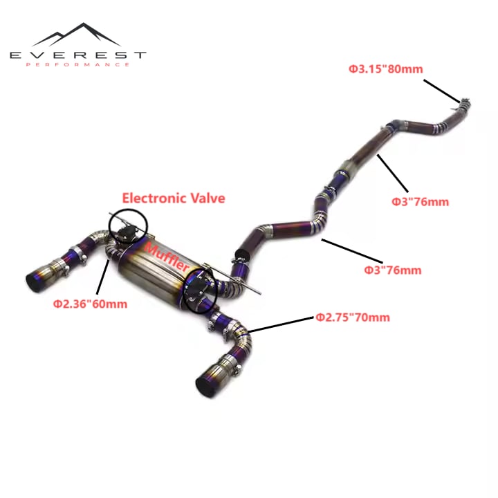 Catback Exhaust for BMW F30 340/340i F36 440/440i 3.0T B58 2016-2023 Titanium Valve Electronic Exhaust Rebound System