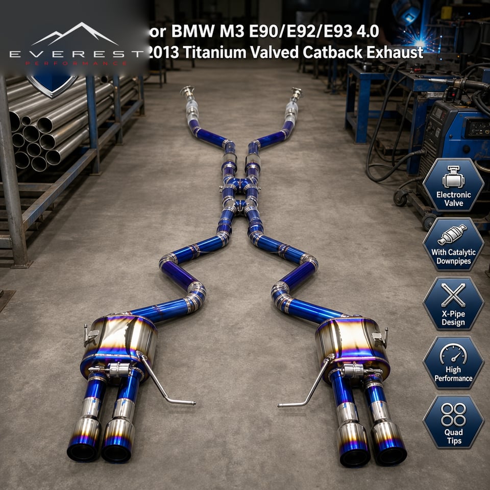 Titanium Performance Valved Muffler Catback Exhaust Pipes for BMW M3 E90/E92/E93 4.0 2008-2013 With Catalytic Downpipes