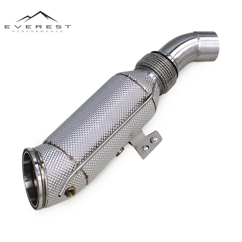 SS304 Exhaust Downpipe for BMW X5/X6 G05/G06 B58 3.0T 2019-2023 Racing With Heat Shield Free Flow Pipe