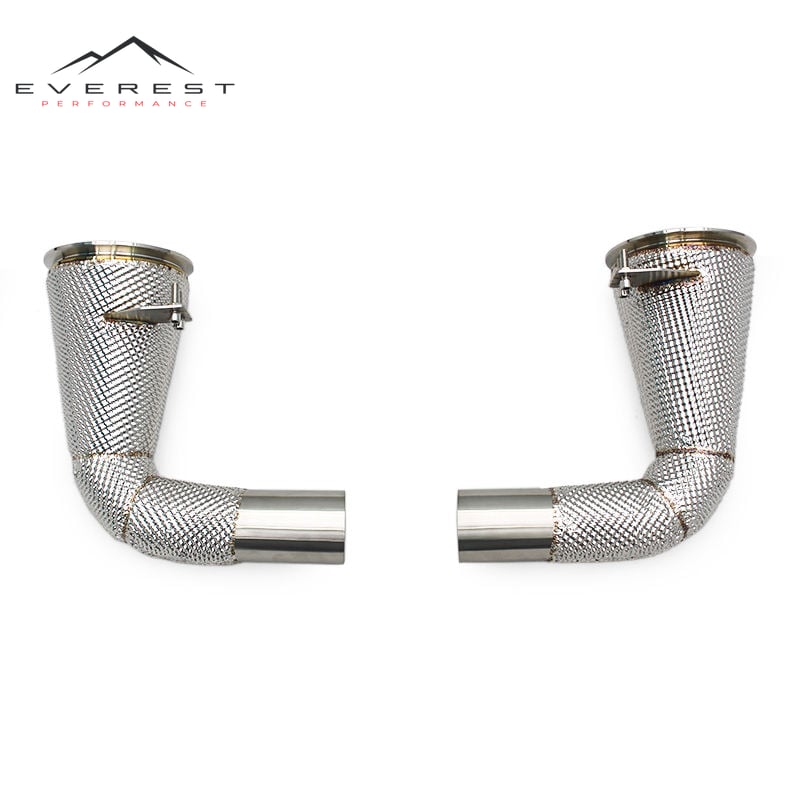 Free Flow Downpipe for Porsche 911 992 Turbo S Carrera SUS304 Racing Car Exhaust Free Flow System with Heat Shield