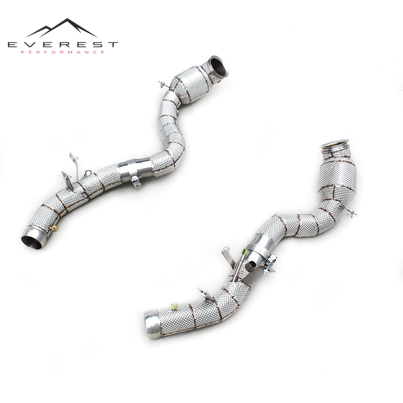 High Flow Exhaust Pipes for Mercedes-Benz E63 AMG W213 4.0TT 2014-2022 Stainless Steel Catted Downpipe
