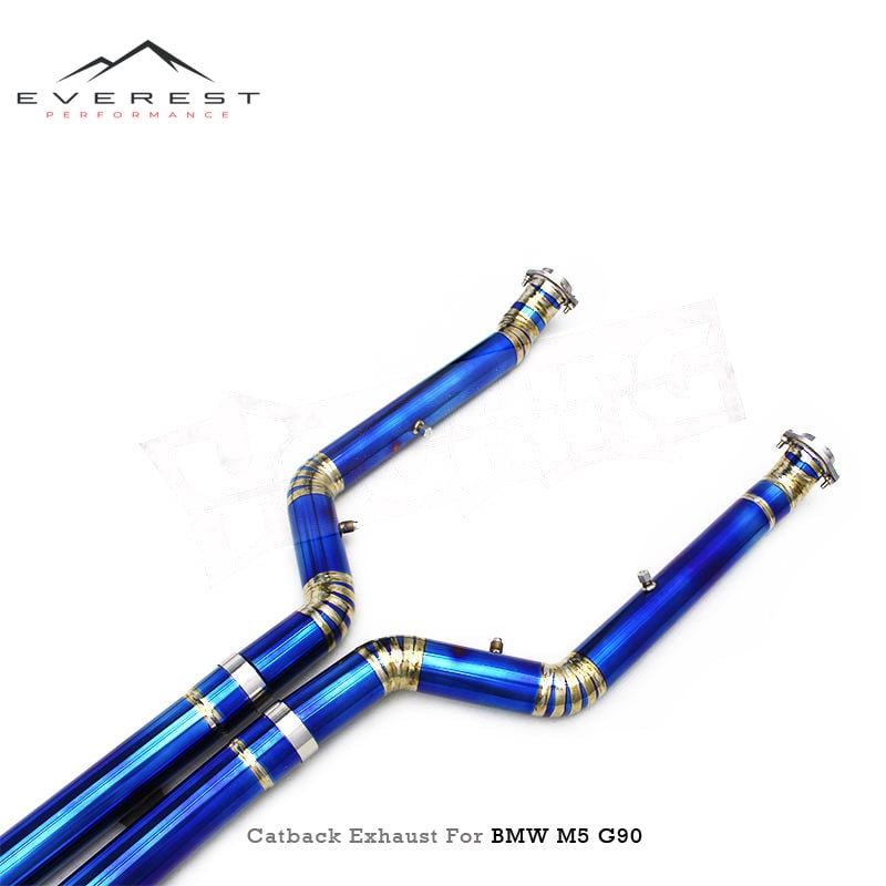 Titanium Exhaust System for BMW M5/M6 G90/G99 LCI 4.4T 2024-2025 Valvetronic Catback Muffler Carbon Black Tips