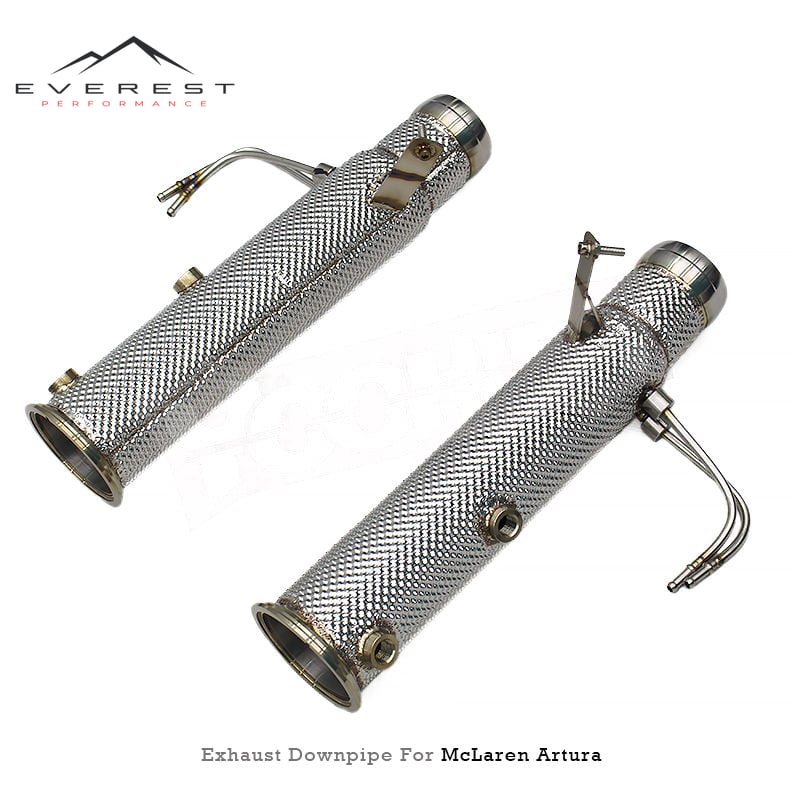 Stainless Steel Free Flow Downpipe for Mclaren Artura Spider 3.0T 2021-2024 Exhaust Pipes With Heat Shield