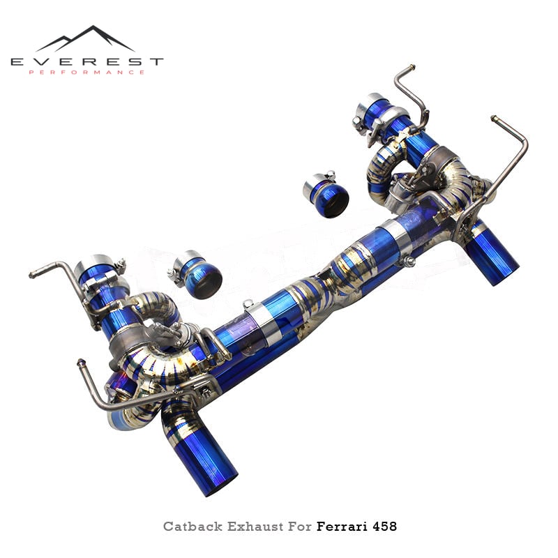 Titanium Exhaust Pipe for Ferrari 458 4.5L 2011-2016 Racing X Pipe Vacuum Valve Titanium Catback Exhaust Car Exhaust System