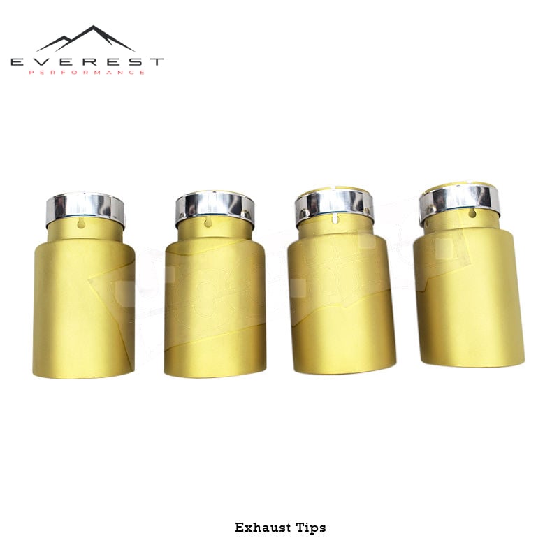 Racing Universal Exhaust Tip for Various Models SS304 Stainless Steel Exhaust Pipe Plating Gold Matte Surface Custom Tail Throat