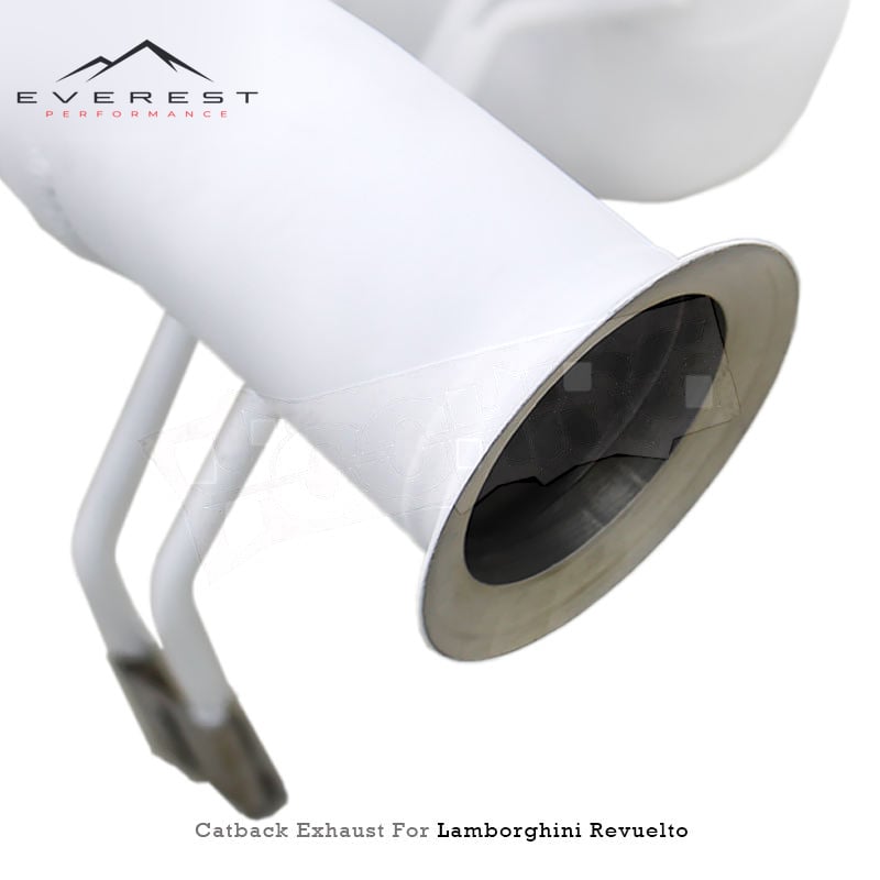 Racing Free Flow Exhaust Pipes with White Ceramic Insulation for Lamborghini Revuelto 6.5L V12 2023-2025 Stainless Steel Catback