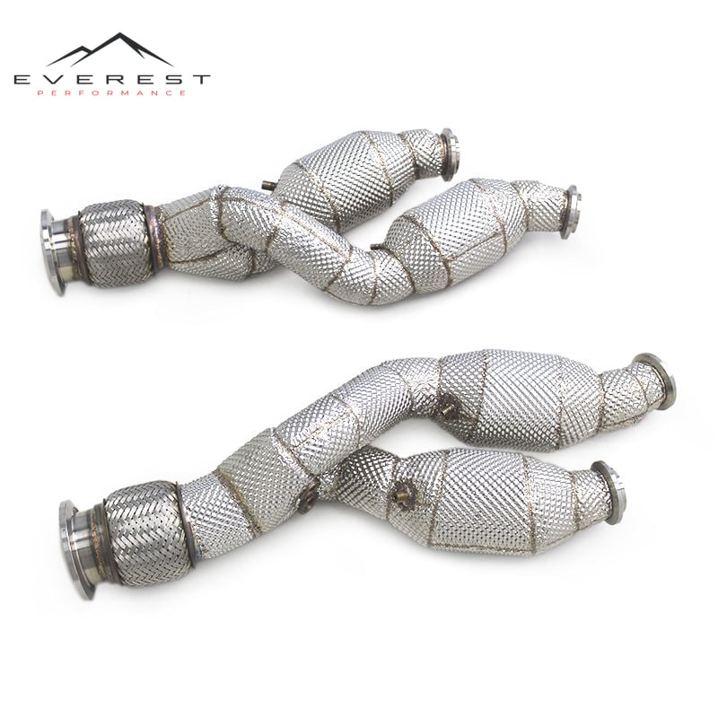 SS304 Exhaust Downpipe for Lamborghini Aventador LP700/LP740S/LP750SV 6.5L 2011-2018 High Flow Catted Downpipe 100/200/300 Cell