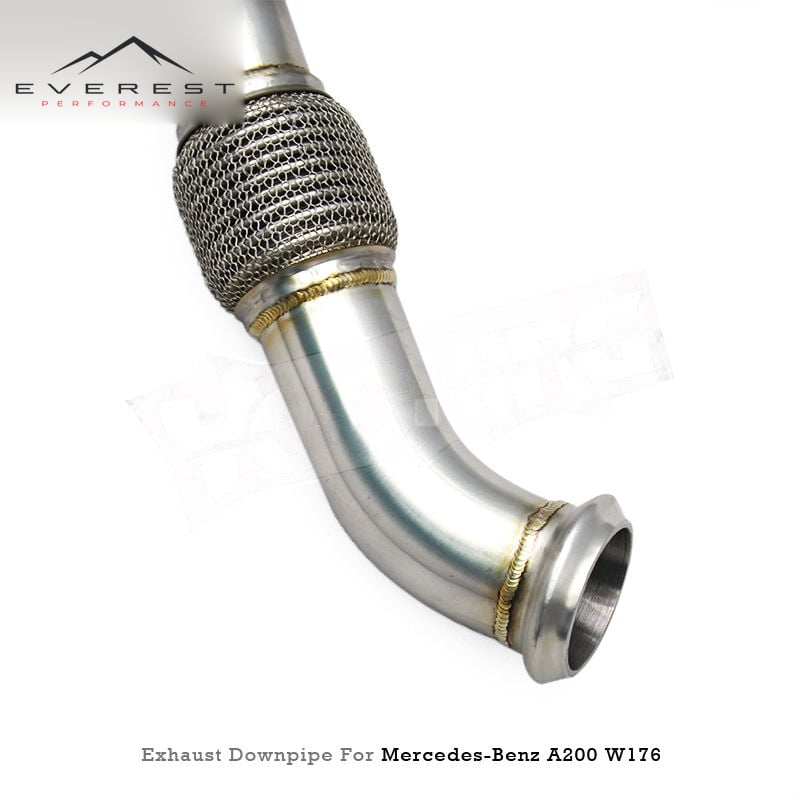 SS304L Exhaust Downpipe for Mercedes-Benz A180/A200/A260 W176 1.6T/2.0T 2013-2016 High Flow Catalyst Header 100/200/300 Cell