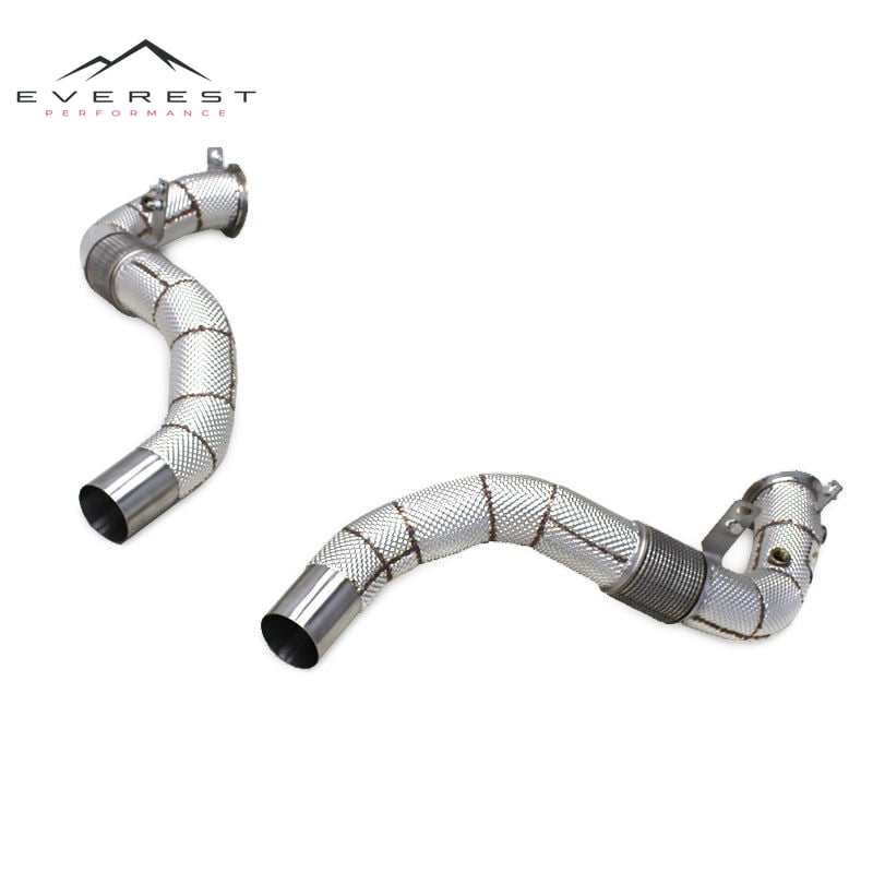 SS304 Exhaust Downpipe for BMW X5 X6 G05 G06 40i B58 3.0T G05 2019-2022 With Heat Shield Free Flow Pipe