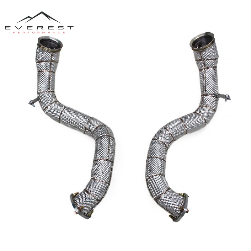SS304 Stainless Steel Downpipe Pipes for Aston Martin Vantage V8 4.0T 2018+ Free Flow Performance Exhaust Racing System
