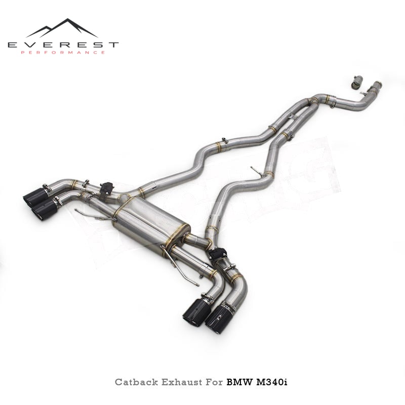 Racing Ready Valvetronic Exhaust System for BMW B58 G20 M340 M340I M440I M440 3.0T Catback Exhaust Muffler Carbon Fiber Tips