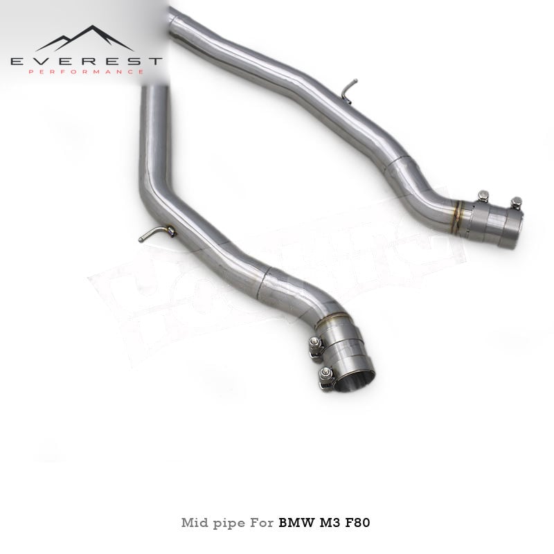 Racing 304SS Equal Length Exhaust Midpipe for BMW M3 M4 F80 F82 F83 S55 3.0T 2014-2019 Stainless Steel Middle Pipe