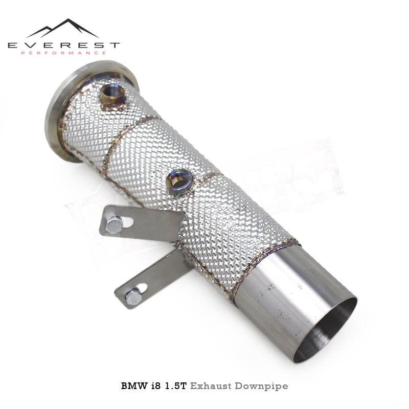 SS304L Exhaust Downpipe for BMW I8 1.5T 2014-2023 With Heat Shield Free Flow Pipe