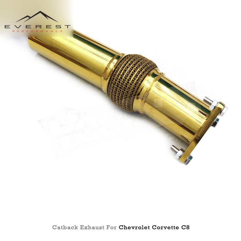 Custom SUS304 Pipes Valves Exhaust System for Chevrolet Corvette C8 2019-2025 Dynamic Sound Exhaust Plating Golden
