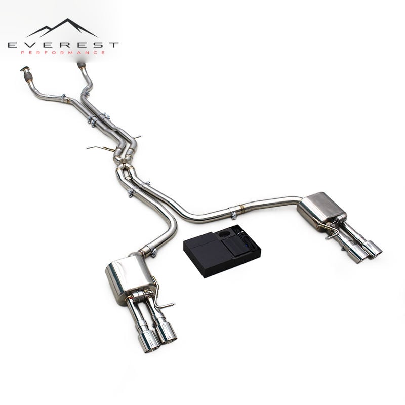 SS304L Exhaust Pipe System for Audi A7 C7/C8 3.0T 2012-2023 X Pipe Vacuum Valve Catback Exhaust With Resonator