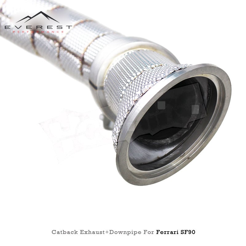 Custom Engine SUS304 Downpipe Titanium Catback for Ferrari SF90 3.9 V8 2019-2023 with Valve Exhaust System Dynamic Sound