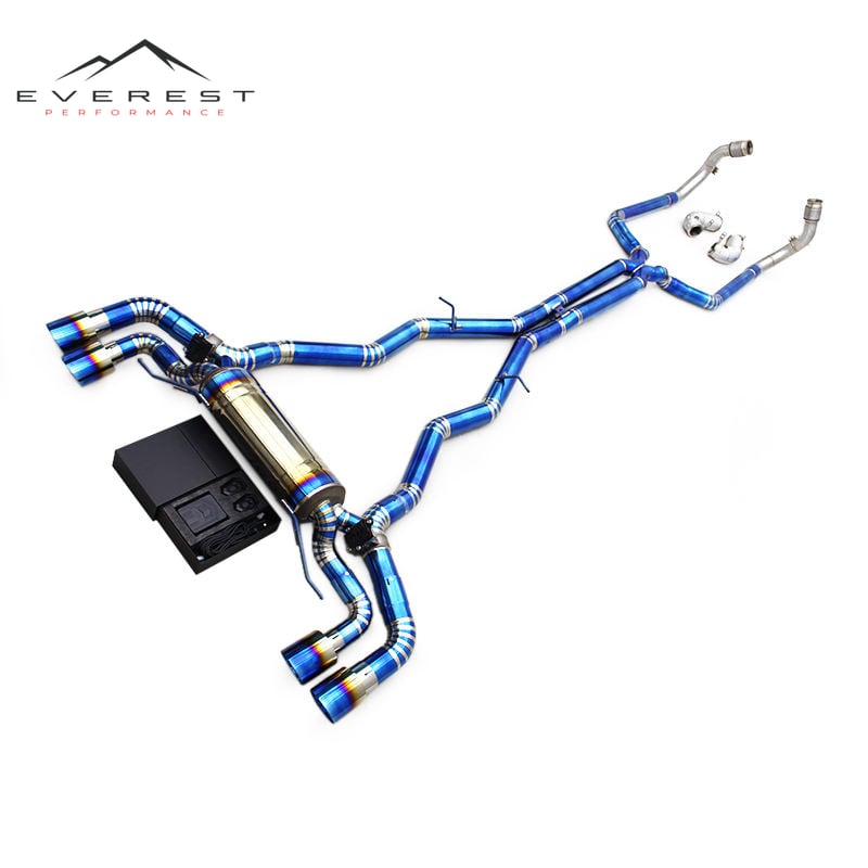 Valvetronic Full Exhaust System for BMW M5 F90 4.4T 2018-2023 Titanium Catback Stainless Steel Downpipe Blue Exhaust Pipes