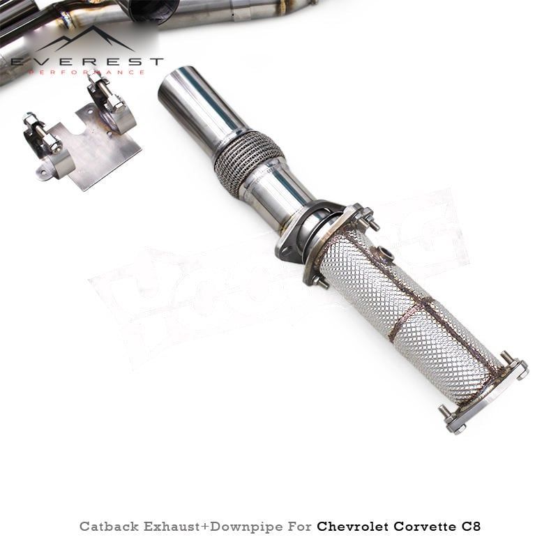 Racing Valvetronic Catback Exhaust Pipes Header for for Chevrolet Corvette C8 6.2L 2019-2025 With Stainless Steel 304 Downpipes