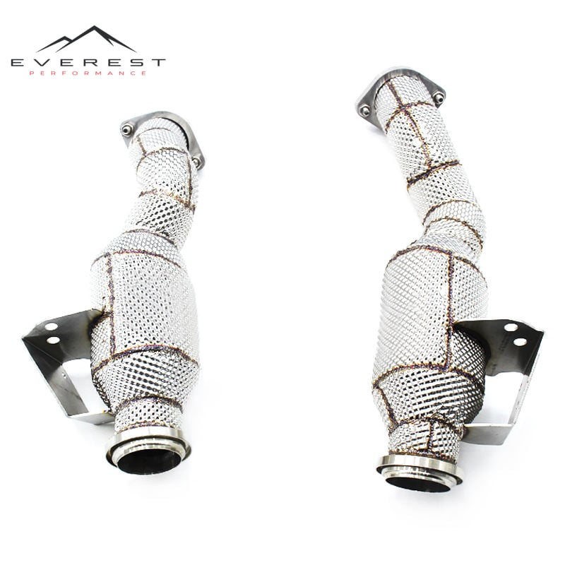 Exhaust Header for Mercedes-Benz C400 C450 GLC C43 W205 AMG 3.0T 2016-2023 Free Flow Downpipe With Heat Shield