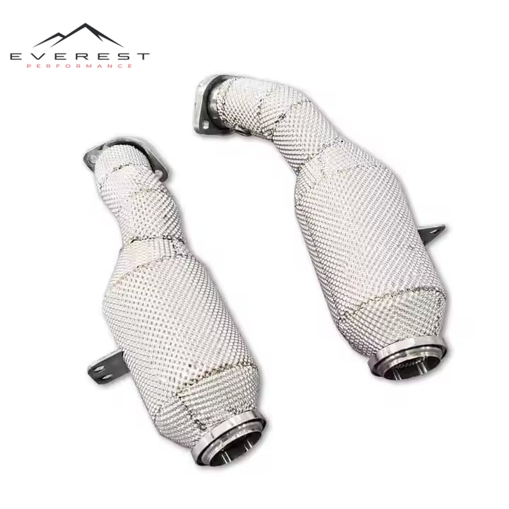 Catted Exhaust Downpipe for Benz C43 AMG 2016-2022 Stainless Steel Exhaust Pipes High Flow Downpipe Exhaust System