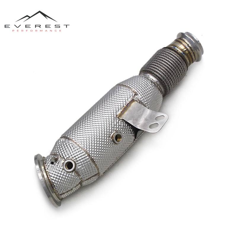 Single Downpipe for BMW M240/M240i F22/G42 3.0T 2017-2023 Heat Shield Downpipe Straight Front Tube Exhahust System