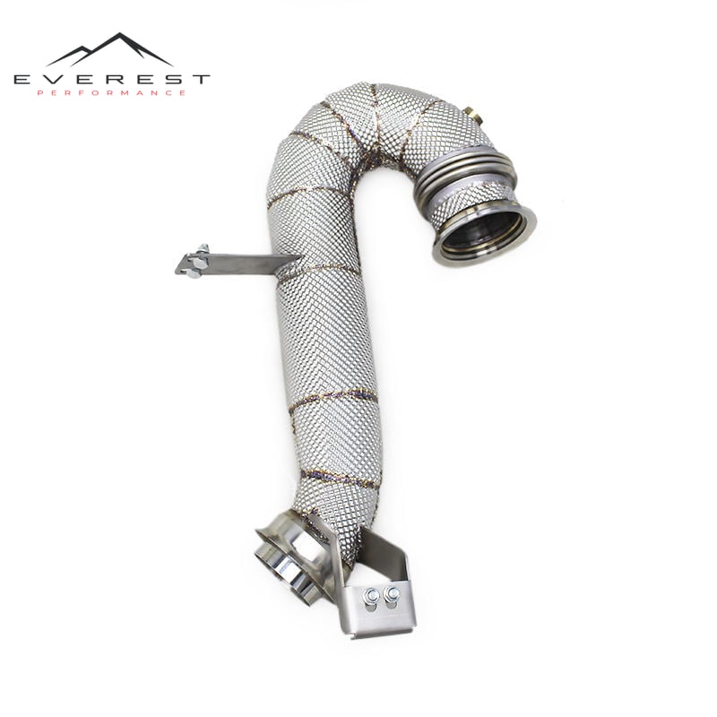 Free Flow Exhaust Downpipe for Mercedes-Benz AMG GT53/GLE53/E53 3.0T 2020-2024 Stainless Steel Exhaust Pipe with Heat Shield