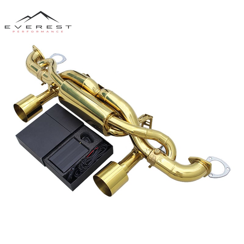 Stainless Steel Plate Gold Catback for Porsche 718 Cayman GT4 RS 4.0L 2022-2025 High Performance Sport Exhaust