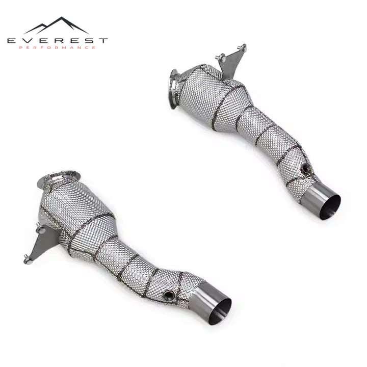 Downspout With Heat Shield for Ferrari 458 SP/Speciale/458SC 2014-2016 Stainless Steel Catted Header