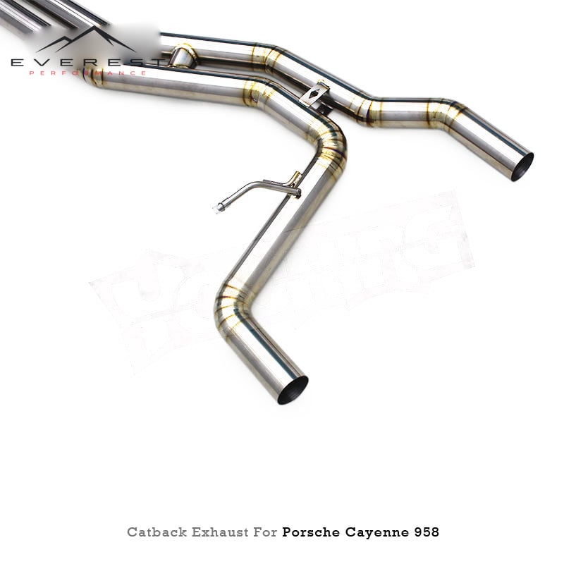 Titanium Exhaust Pipe System for Porsche Cayenne 958 3.6L 2011-2017 Valve Actuators Rear Silencer