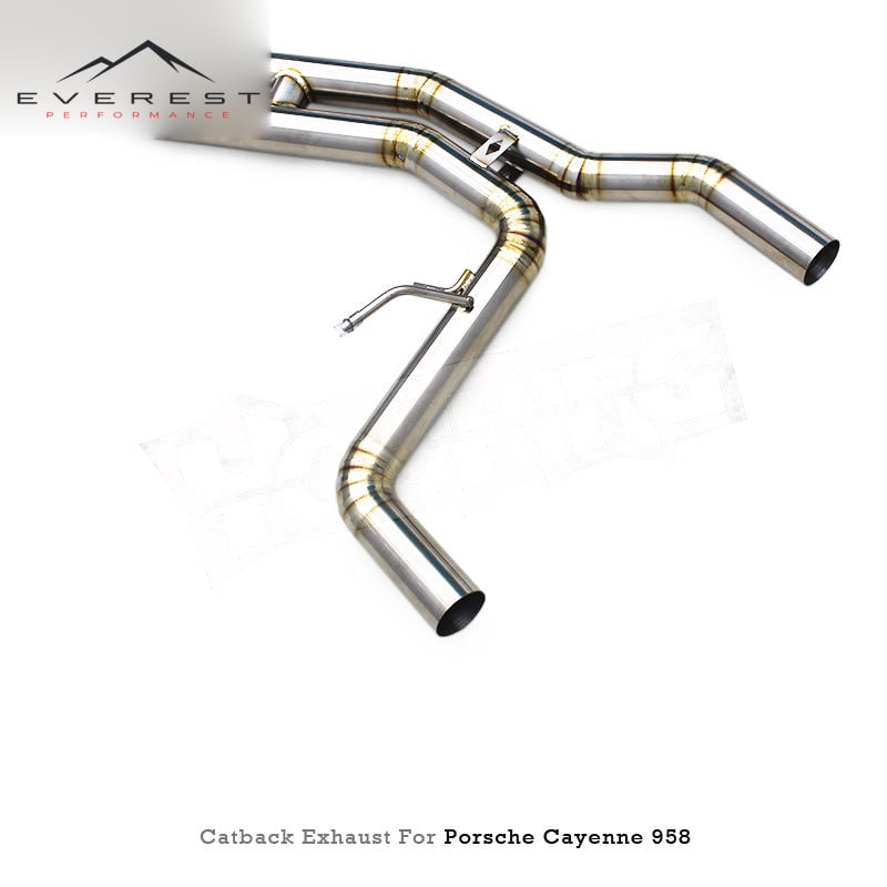Titanium Exhaust Pipe System for Porsche Cayenne 958 3.6L 2011-2017 Valve Actuators Rear Silencer