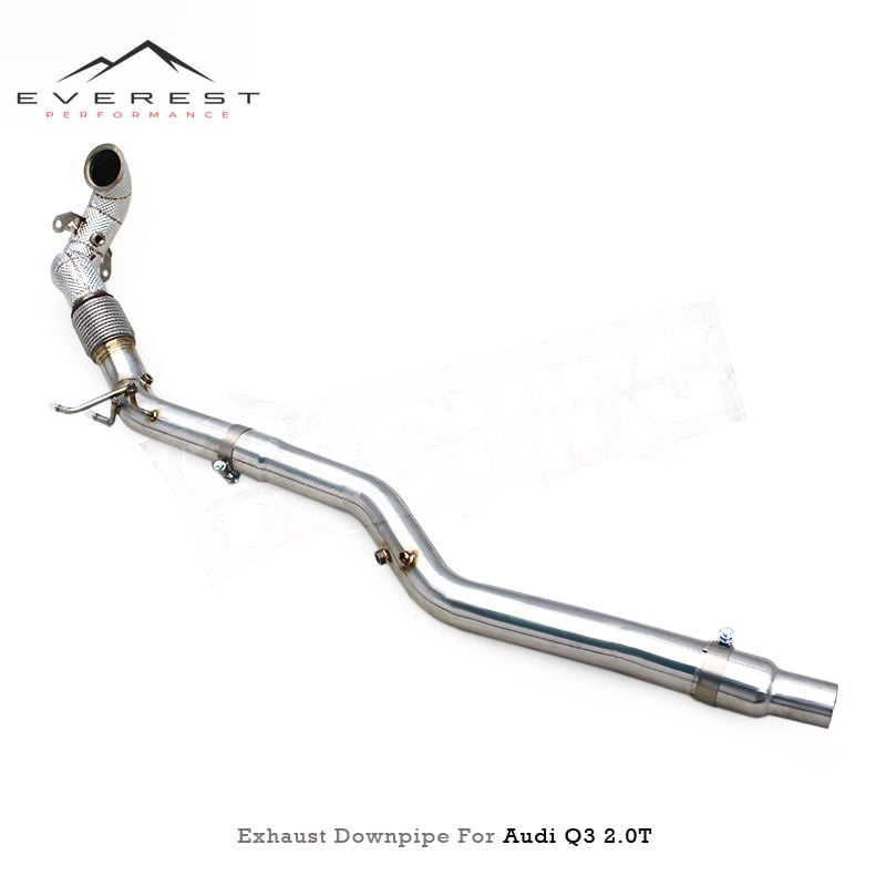 SS304 Straight Exhaust Downpipe for Audi Q3 2.0T 2019-2021 Heat Shield Free Flow Downpipes With OPF
