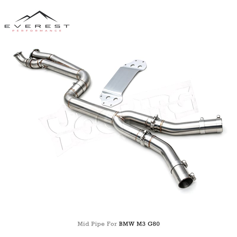 High Quality SS304 with Heat Shield 3/3.5 Inch Midpipe Exhaust Pipes for BMW M3/M4 G80/G82/G83/G8X 3.0T 2020-2023